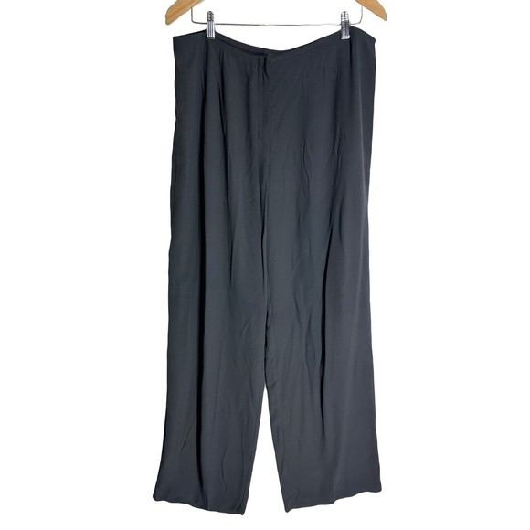 Eileen Fisher Pants - Eileen Fisher Womens High Rise Wide Leg Silk Pants Black Size Large